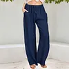 Gioiacombo&trade; Nuovi pantaloni casual larghi in cotone e lino da donna