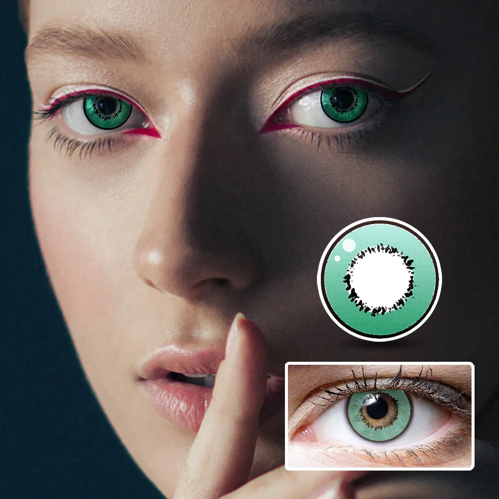 NEBULALENS Harajuku Storm Green Yearly Prescription Colored Contact Lenses NEBULALENS