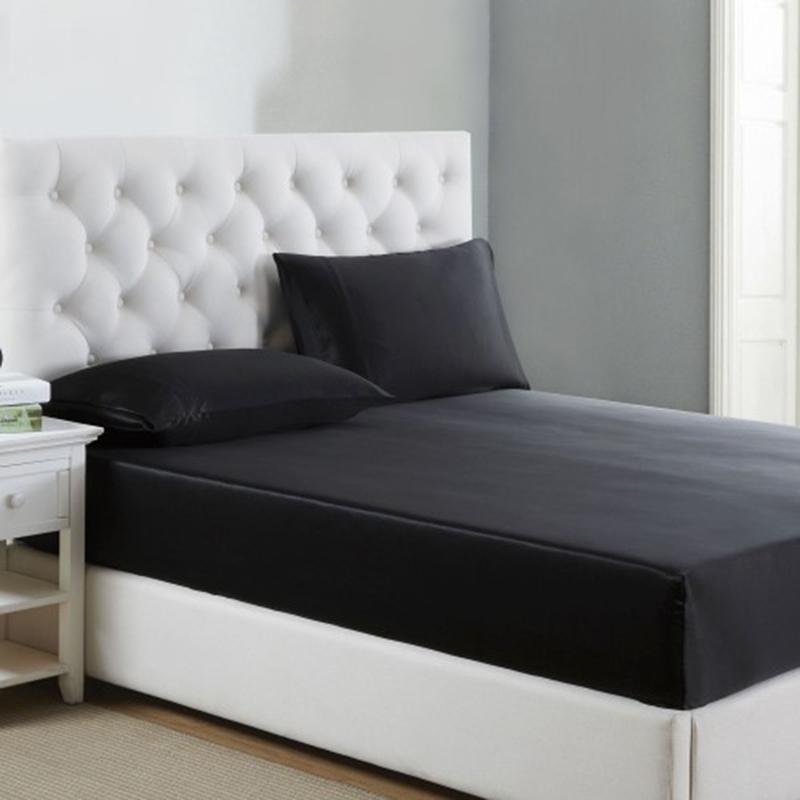 25 Momme Silk Fitted Sheet Black