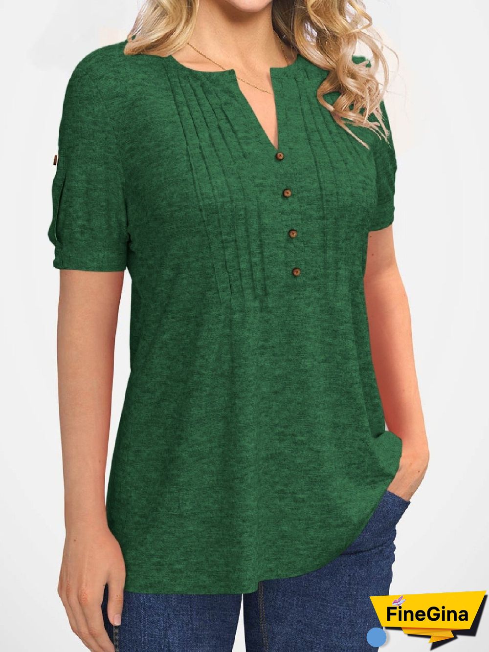 Casual Crew Neck Solid Short Sleeve T-shirt