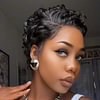 New Glueless Wig Best Design Black Pixe Cut Hair Short Curly Wig