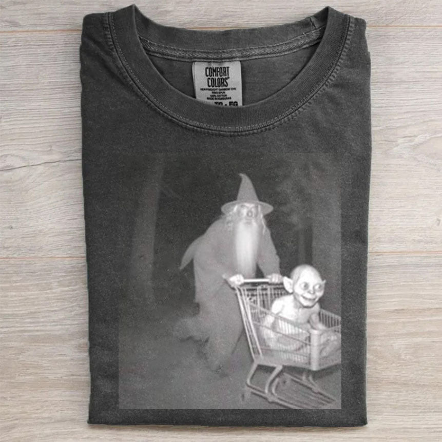 Gandalf Pushing Gollum in shopping cart shirt