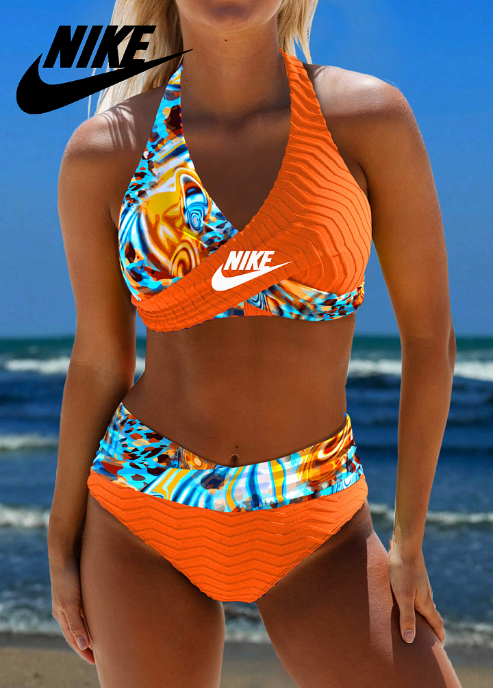 Novo conjunto de fatos de banho bicolor de praia para mulher 2025