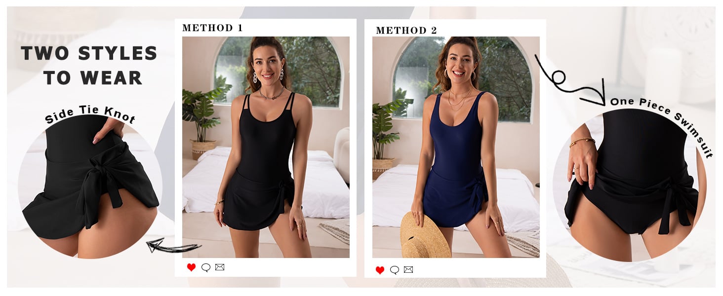 ✨2025 SALE 49% OFF - Women's Tummy Control One Piece Swimsuit With Skirt
