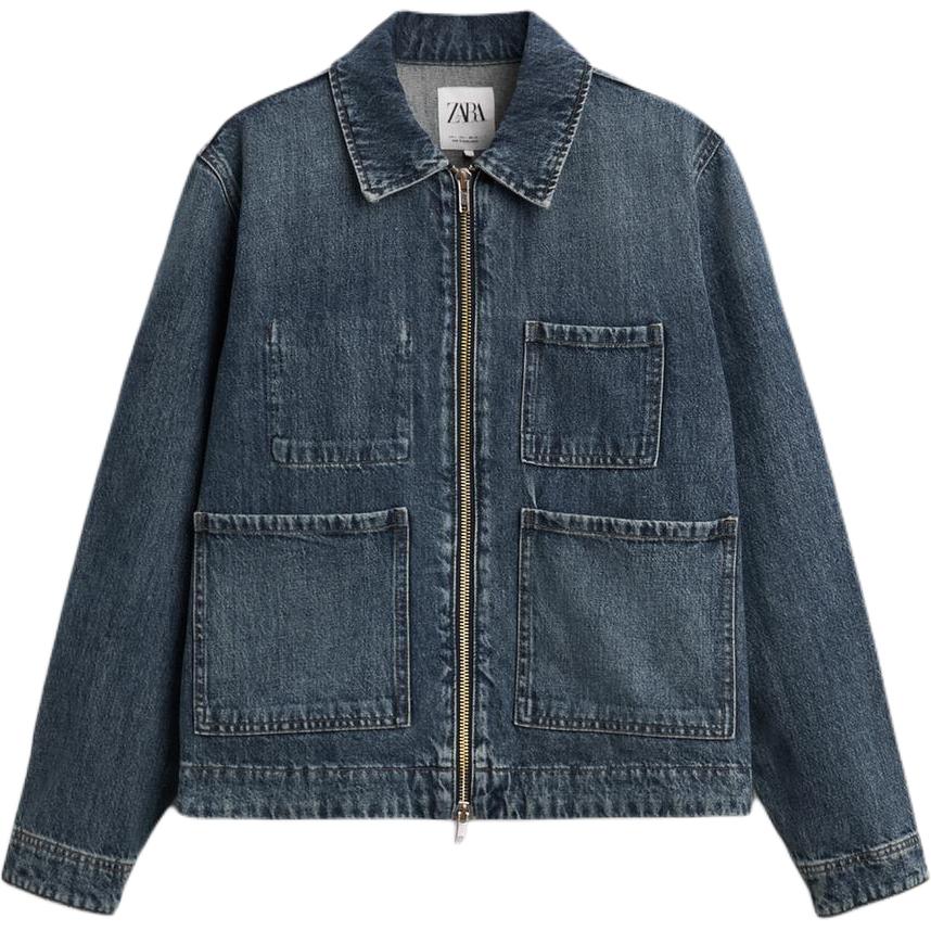 ZARA Denim Jackets Men Blue