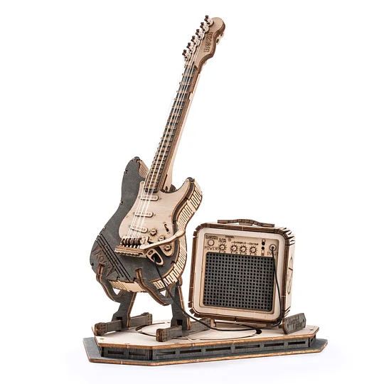 ROKR Electric Guitar Model 3D Wooden Puzzle TG605K | Robotime Canada