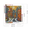 Diamond Painting-DIY Full Round Drill Abstract Street House