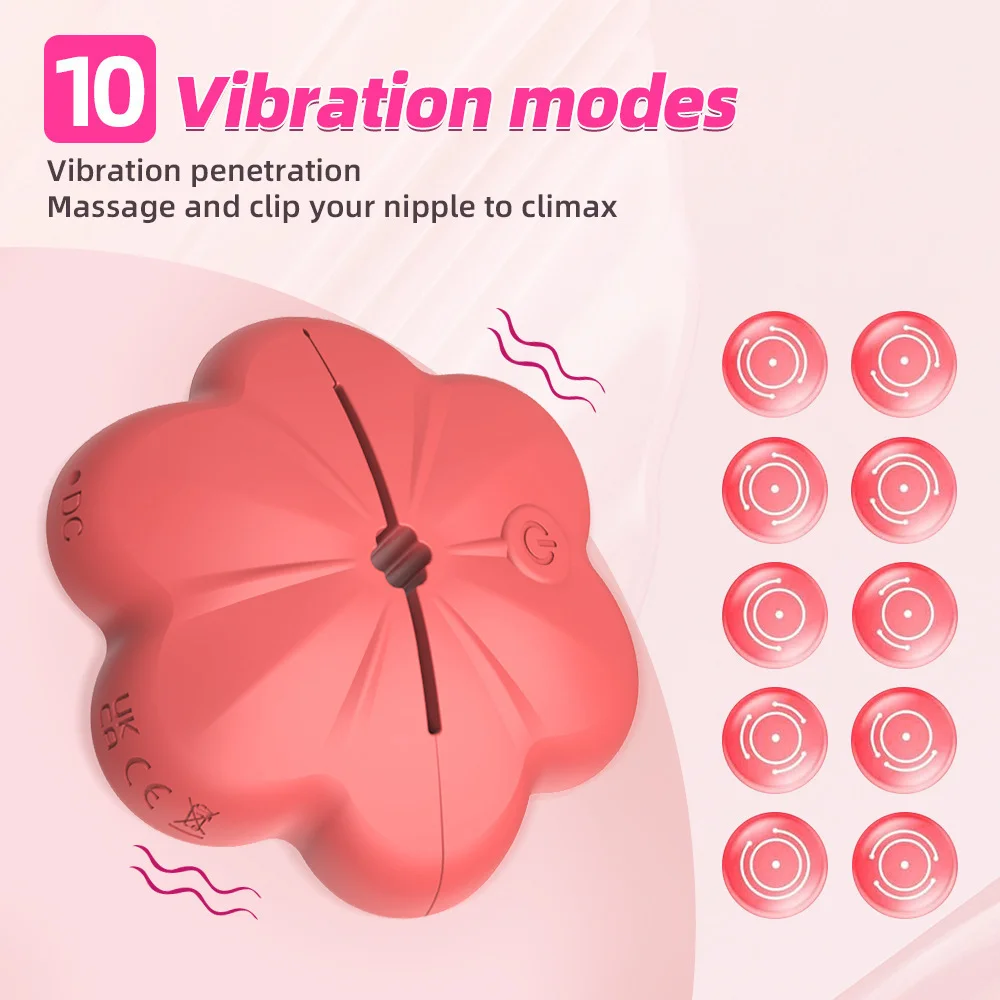 Remote Control Adjustable Rose Vibrating Nipple Clamps