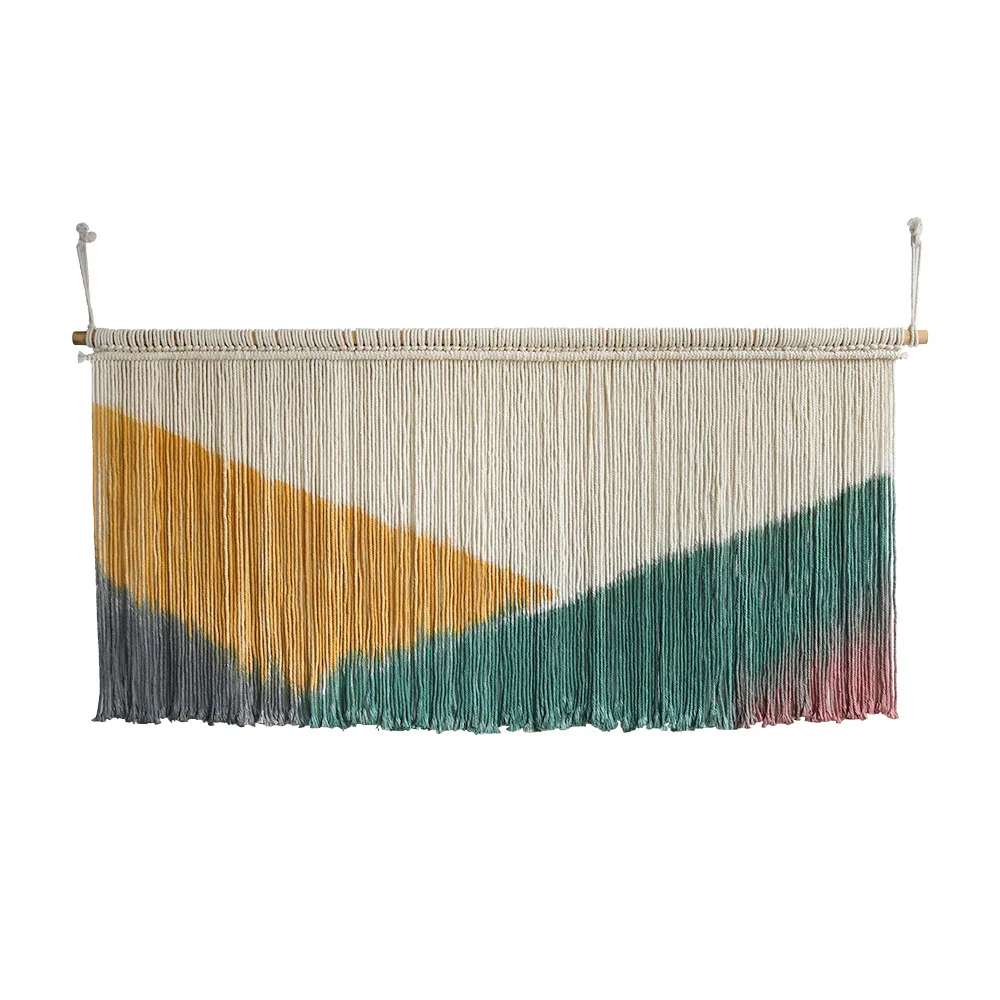 Nigikala Nigikala Ins Nordic Wind Dyed Hand-Woven Tapestry, Creative Homestay Room Wall Decoration Bedside Sofa Background