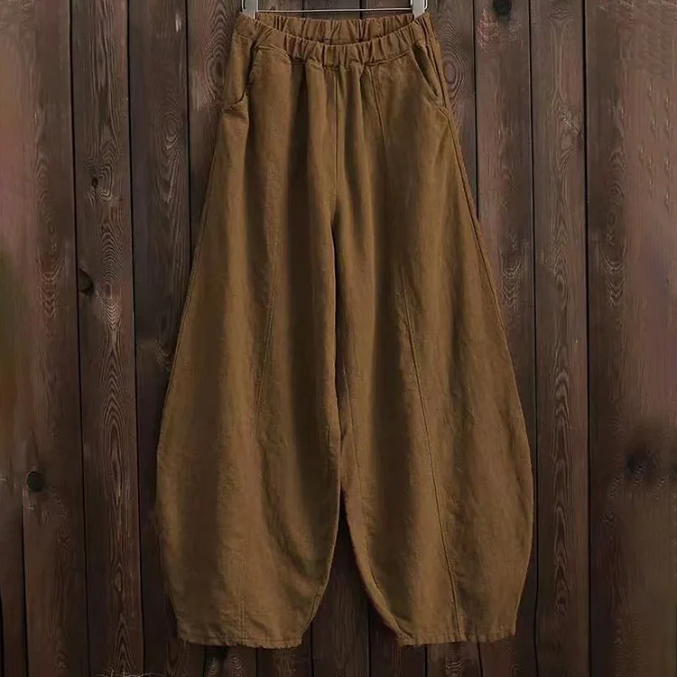 Bloomers Loose Drawstring Solid Color Casual Pants Bottoms