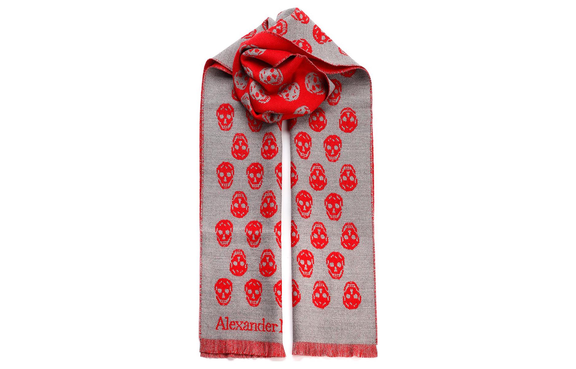 Alexander McQueen Knit Scarves Men Red