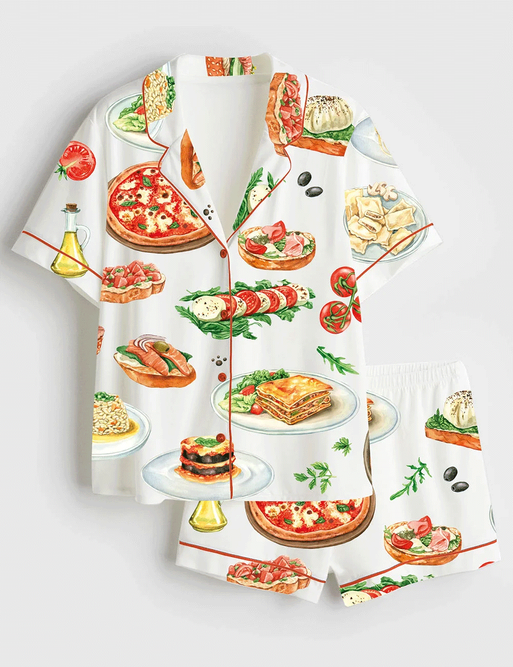 Women's Italian Food Pizza Pajama Set