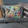 Flower Hummingbird-Pillow Case-3 strands 11CT Stamped Cross Stitch-45*45CM