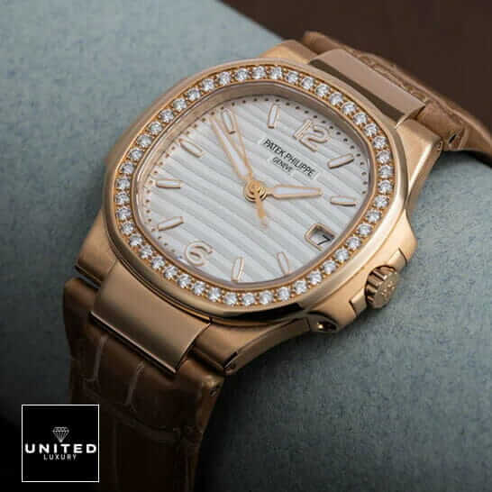 Patek Philippe Geneve White Dial Diamond Bezel Rose Gold Case Replica