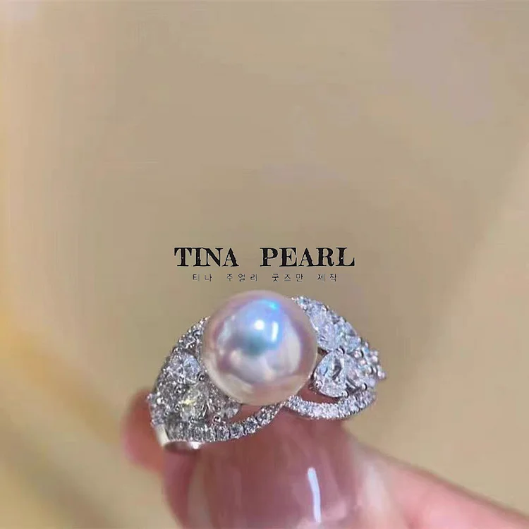 2024 TINA Jewelry18k gold + diamond + seawater akoya hollow ring