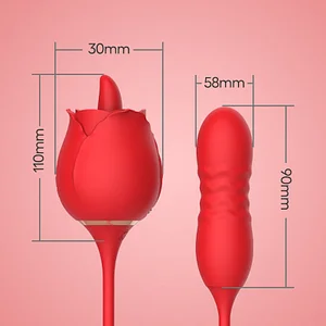 Rose Tongue Licking Rose Toy With Thrusting Dildo