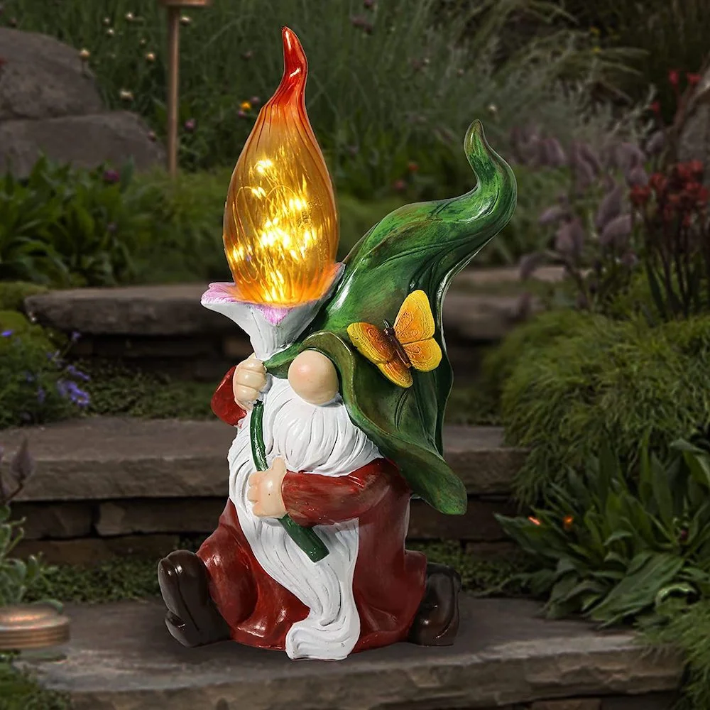 Solar Garden Gnome Statue Decoration