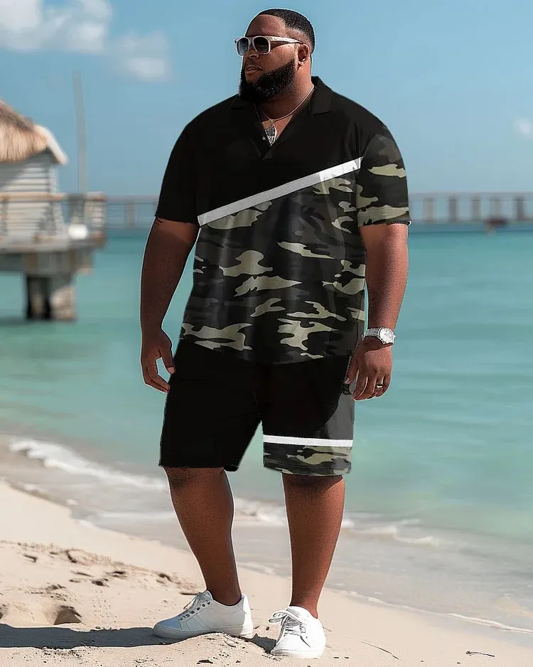 men's polo shorts set
