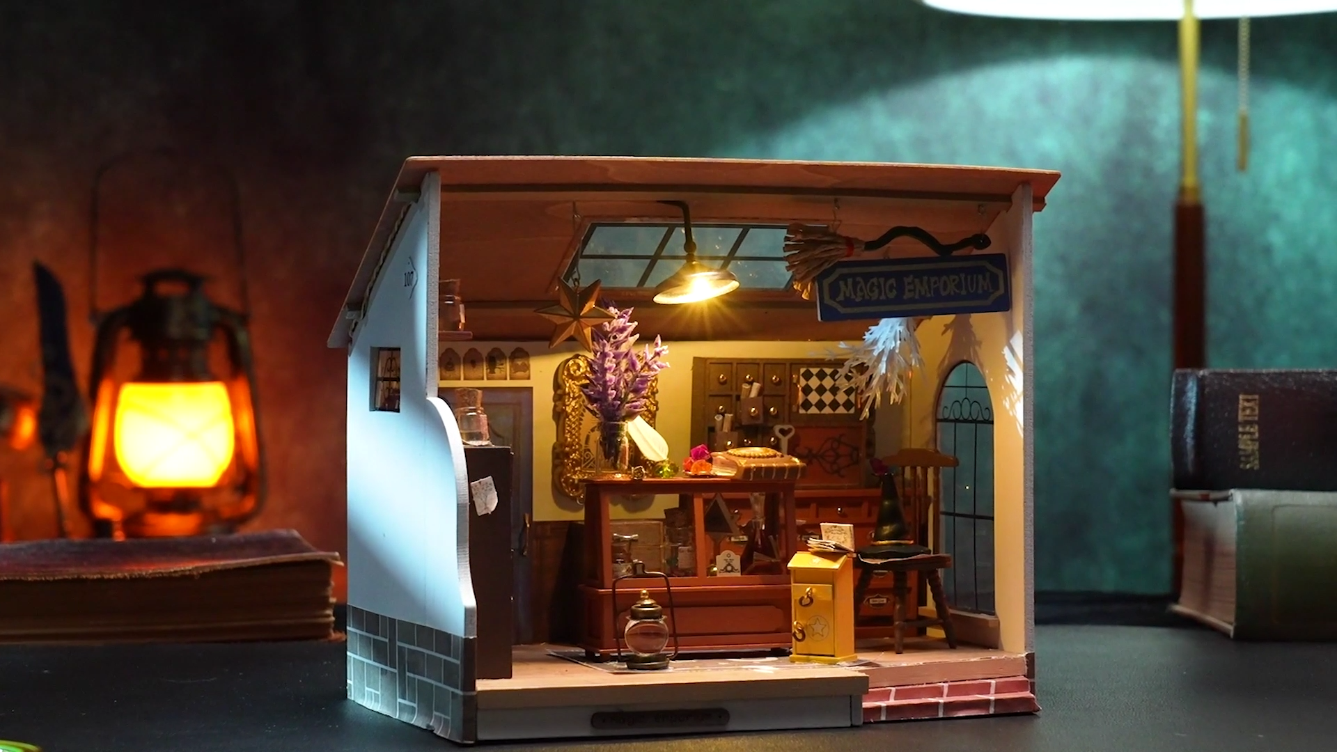 Kiki's Magic Emporium Magic Store Miniature With LED Lights DG155 Robotime  Rolife DIY Furnished Dollhouse Diorama Craft Kit 