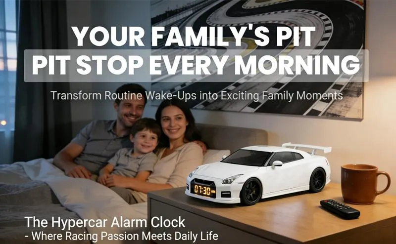 Hypercar Alarm Clock, Realistic Engine & Light Effects, Sports Car Ornament, Sports Car Alarm Clock with Crystal Clear LED Display Screen, The Best Gift for Cars Enthusiasts