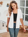 Women's Chic Spring & Summer Cardigan - Elegant Short Sleeve, Lightweight Open Front Knit - Versatile Sweater for Casual or Dressy Occasions
