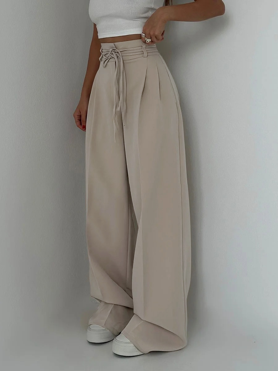 Lace-up casual trousers