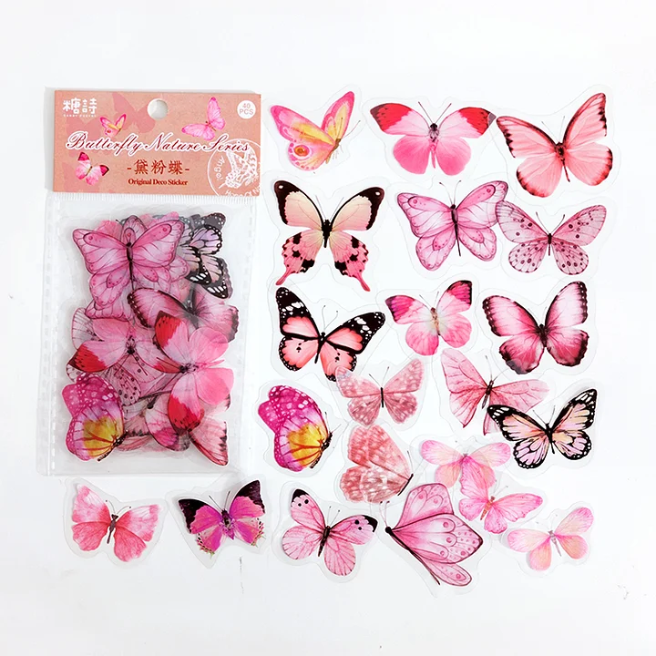 Journalsay Butterfly PET Stickers - Pinks
