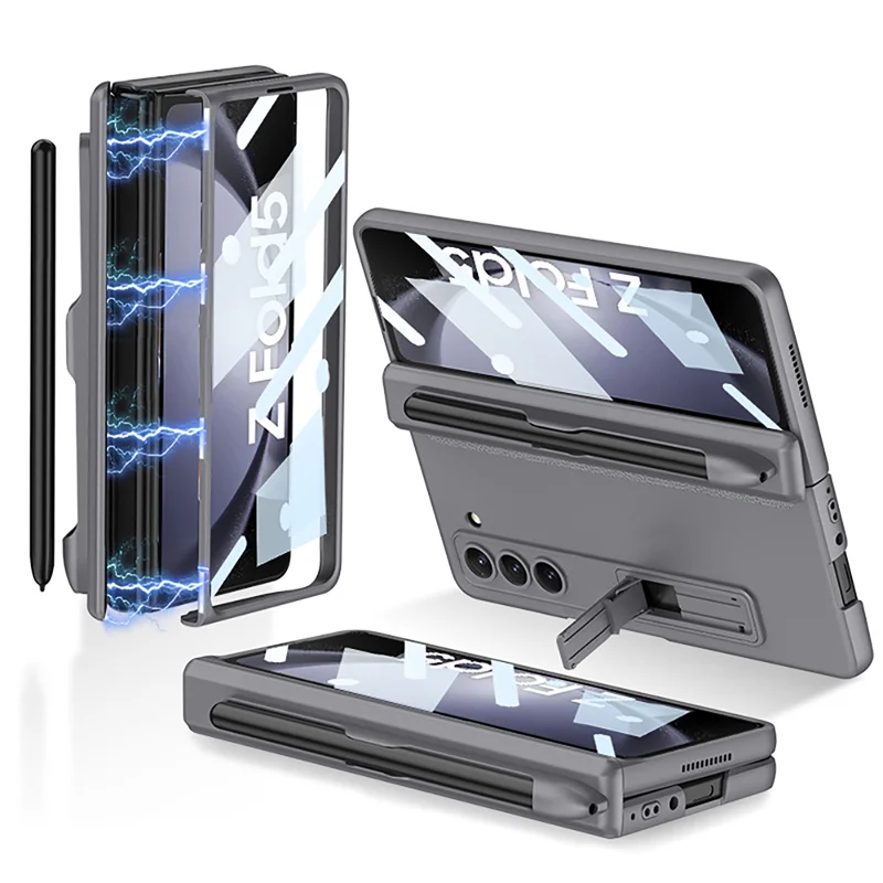 Magnetic Hinge Tempered Glass Case Cover For Samsung Galaxy Z Fold 6 5 4 3 5G Case 360 full Protection Stand Case 