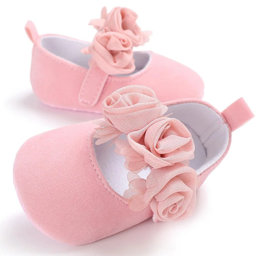2022 Brand New Newborn Infant Girl Baby Toddler Crib Shoes Pram Soft Sole Prewalker Anti-slip Sneakers Baby Flower Shoes
