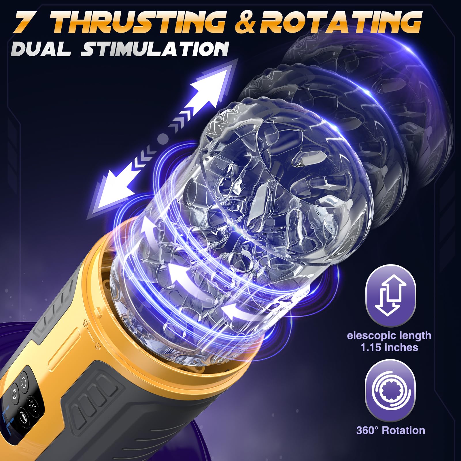 Upgraded Male Stroker With 7 Rotating & Thrusting & Vibrating & Licking