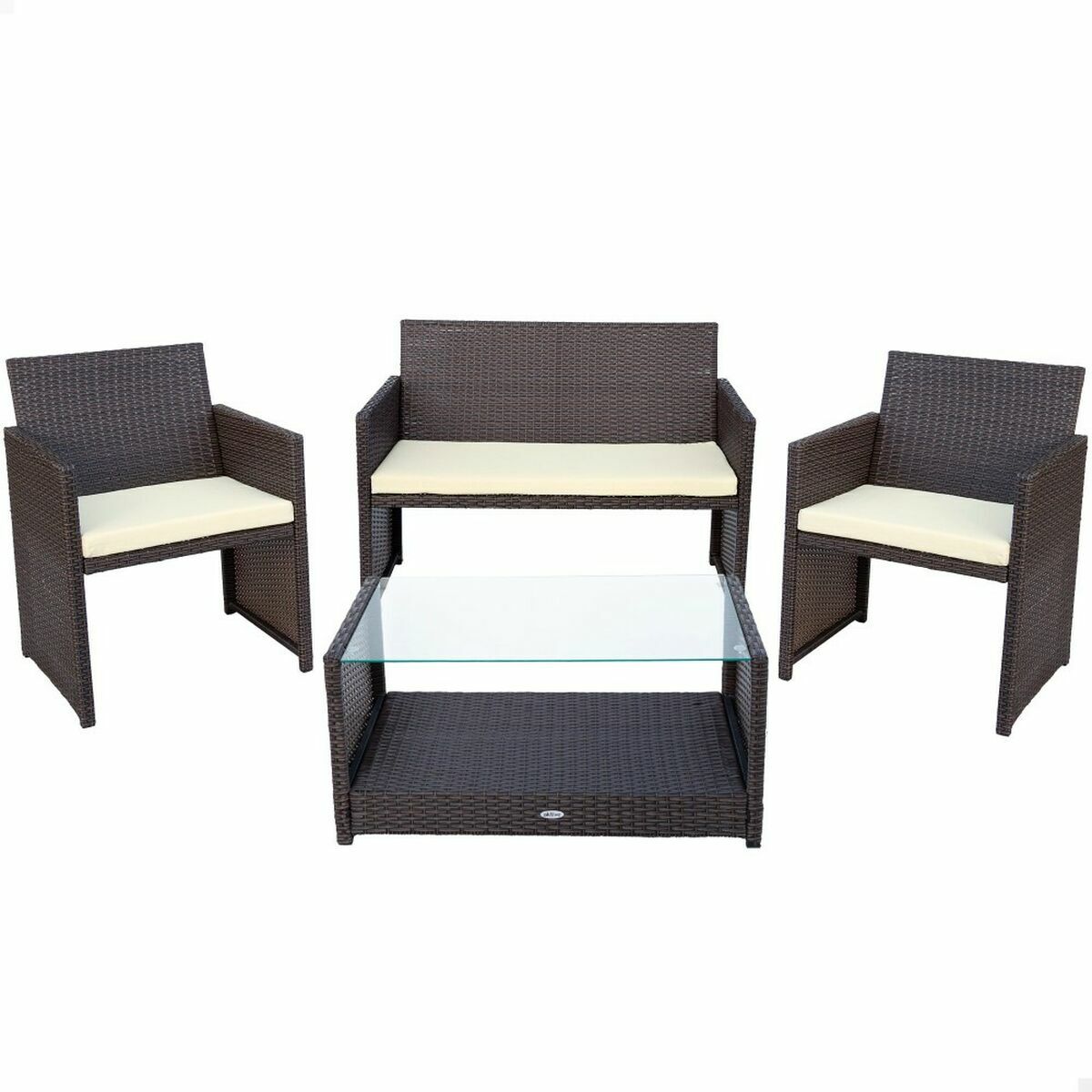 Garden furniture Aktive Rattan Black 4 Pieces