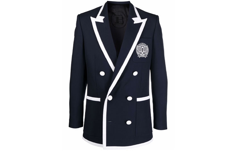 BALMAIN FW21 Business Suits Coats Men's Blue