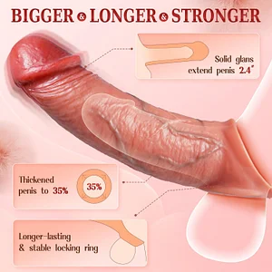 Penis Sleeve Cock Sleeve Vibrator Remote Control Elastic Penis Ring To Enlarge For Men Couples