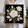 DIY Pearl Painting Rose for Home Decor with Frame(25x25cm)