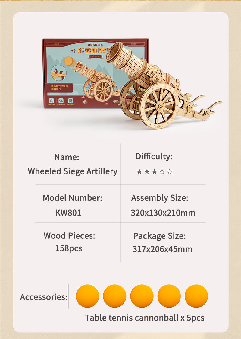 Wooden Wheeled Siege Artillery KW801 13