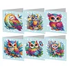 6Pcs Diamond Painting Animal and Flower Handmade Card Wish Greeting Cards