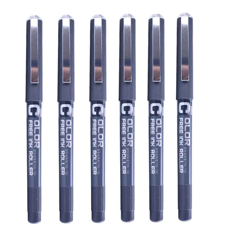 6/7 Pcs Large Capacity Gel Pen Set Rollerball Pens 0.5mm Quick-Drying Straight Liquid Pen for School Office Writing Stationery