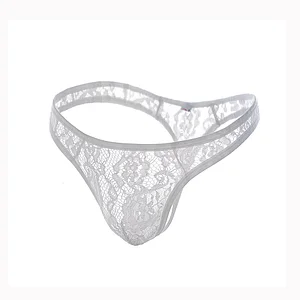 Men's Lace Thong Sexy Underwear Transparent Thong