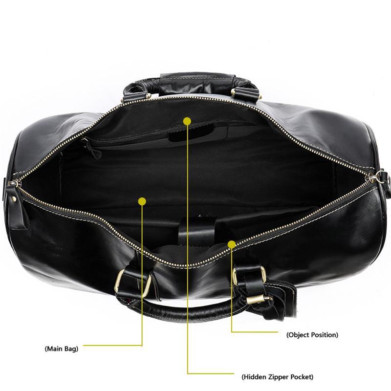 Genuine Leather Comfortable Grab Clean Silhouette Spacious Interior Carryall Bag for Traveling