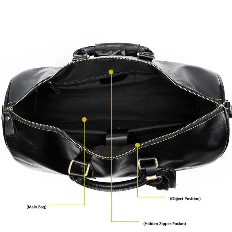 Genuine Leather Comfortable Grab Clean Silhouette Spacious Interior Carryall Bag for Traveling