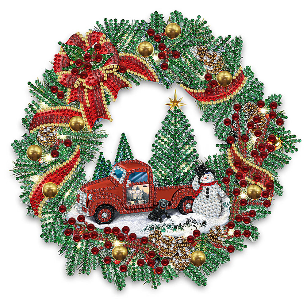 Christmas Wreath Needlework DIY Diamond Embroidery Painting main image 1