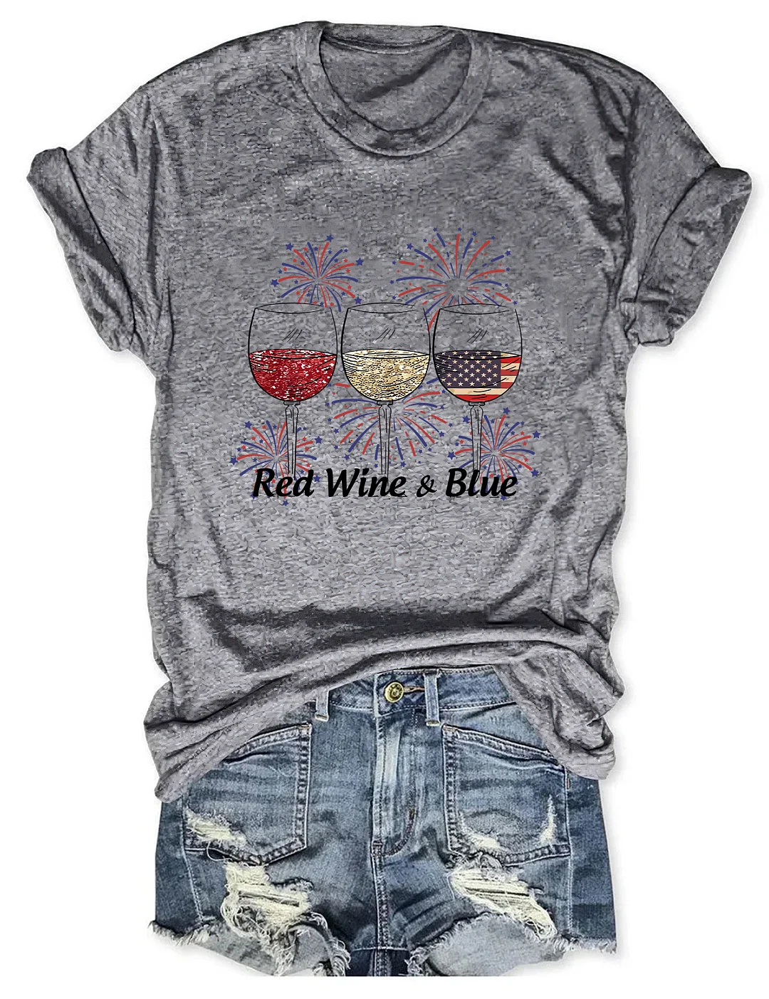 Red Wine And Blue T-shirt