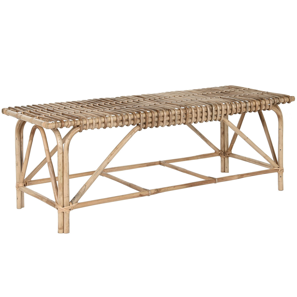 Bench Home ESPRIT Natural wicker 130 X 46 X 47 cm
