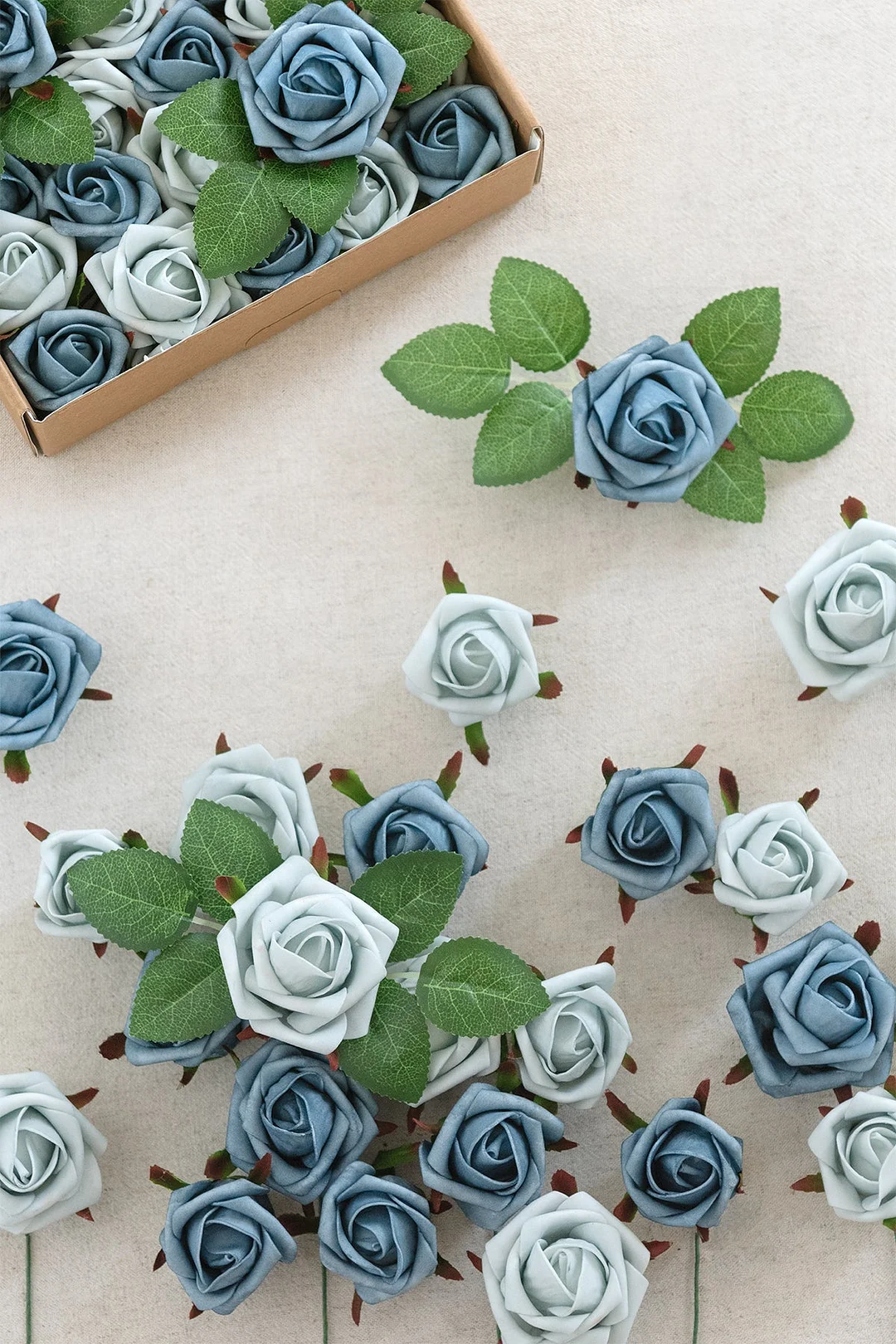 1.5"-2" Foam Rosebud & Petite Rose with Stem - 18 Colors