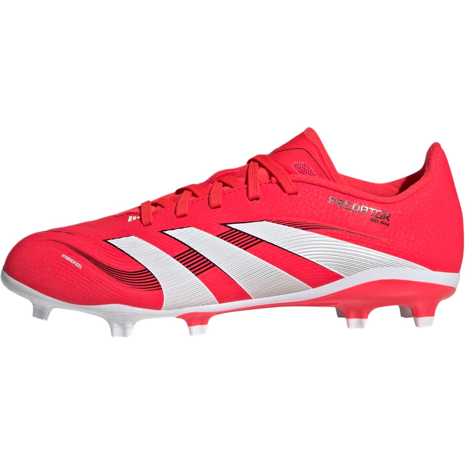 Adidas PREDATOR LEAGUE Anti-Slip Wear-Resistant Low-Top Kids' Soccer Shoes Bright Red/Cloud White Teenagers