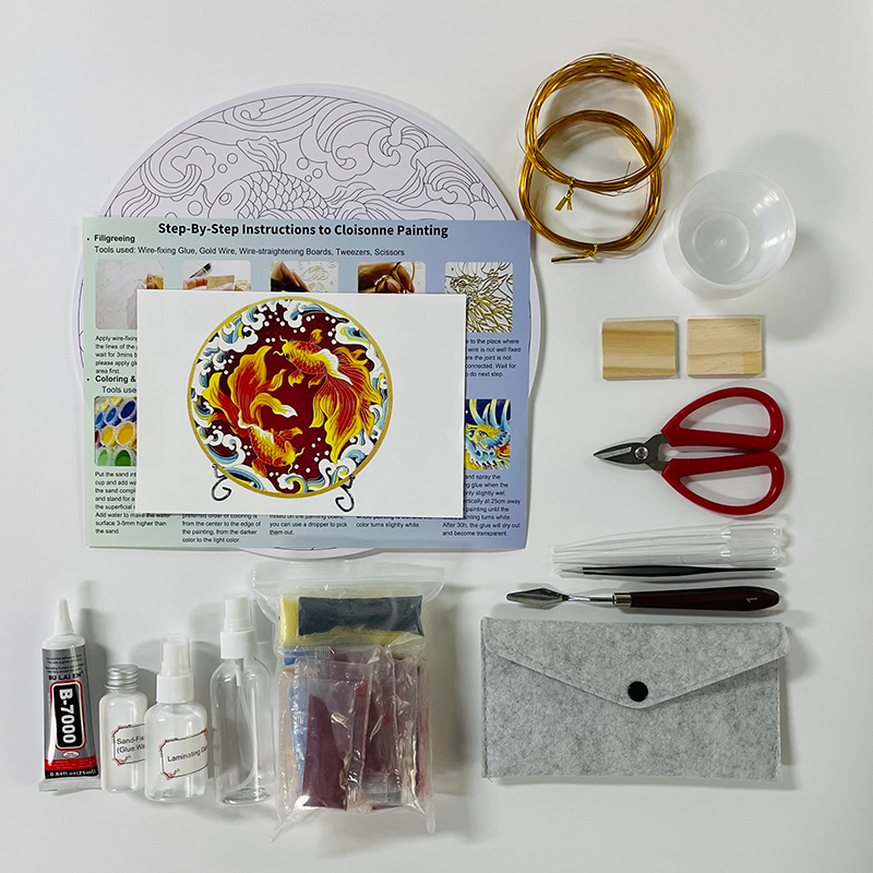 Cloisonne DIY Kit Suitable for Beginners,dragon and Phoenix Cloisonne DIY  Kit,diy Home Decoration,including All Tools 