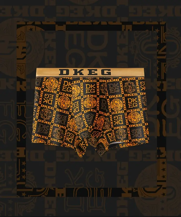 1 5pcs mens luxurious black golden print cotton boxer briefs antibacterial breathable comfy boxer trunks elastic shorts mens casual underwear details 11