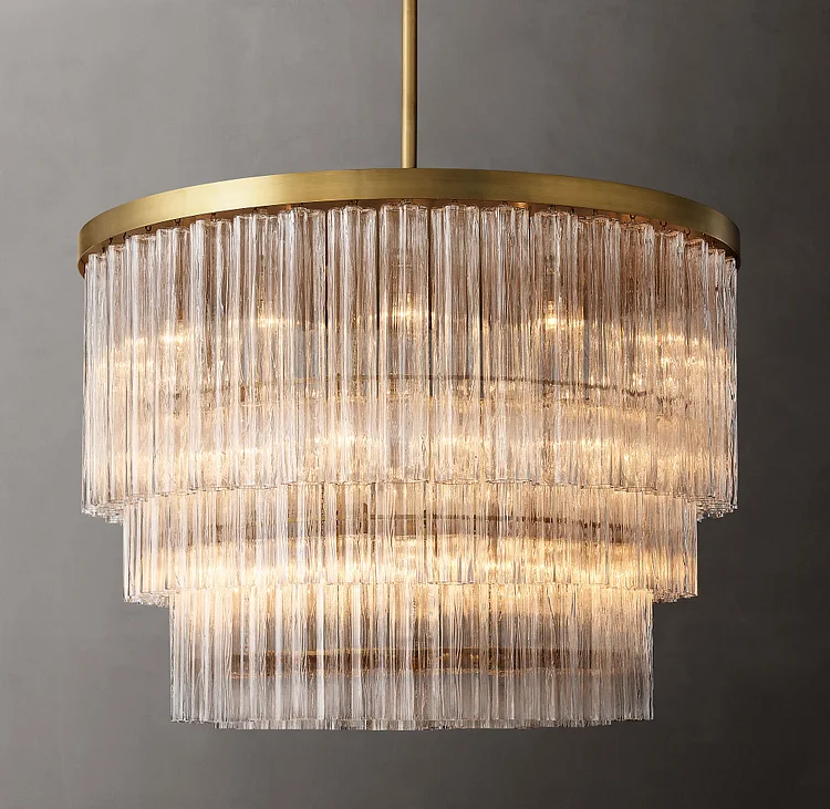 Cielola Three-tier Glass Round Chandelier 48" Vjlight