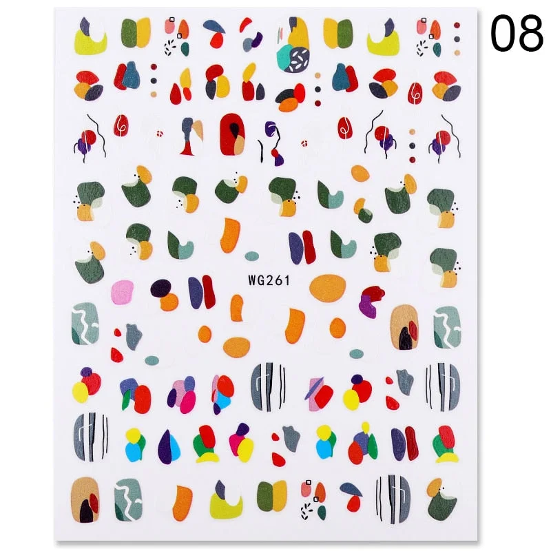 1PC 3D Nail Sticker Stick Figure Woman Face Pattern Special Transfer Picture Flowers Sliders Sticker DIY Nail Art Decoration