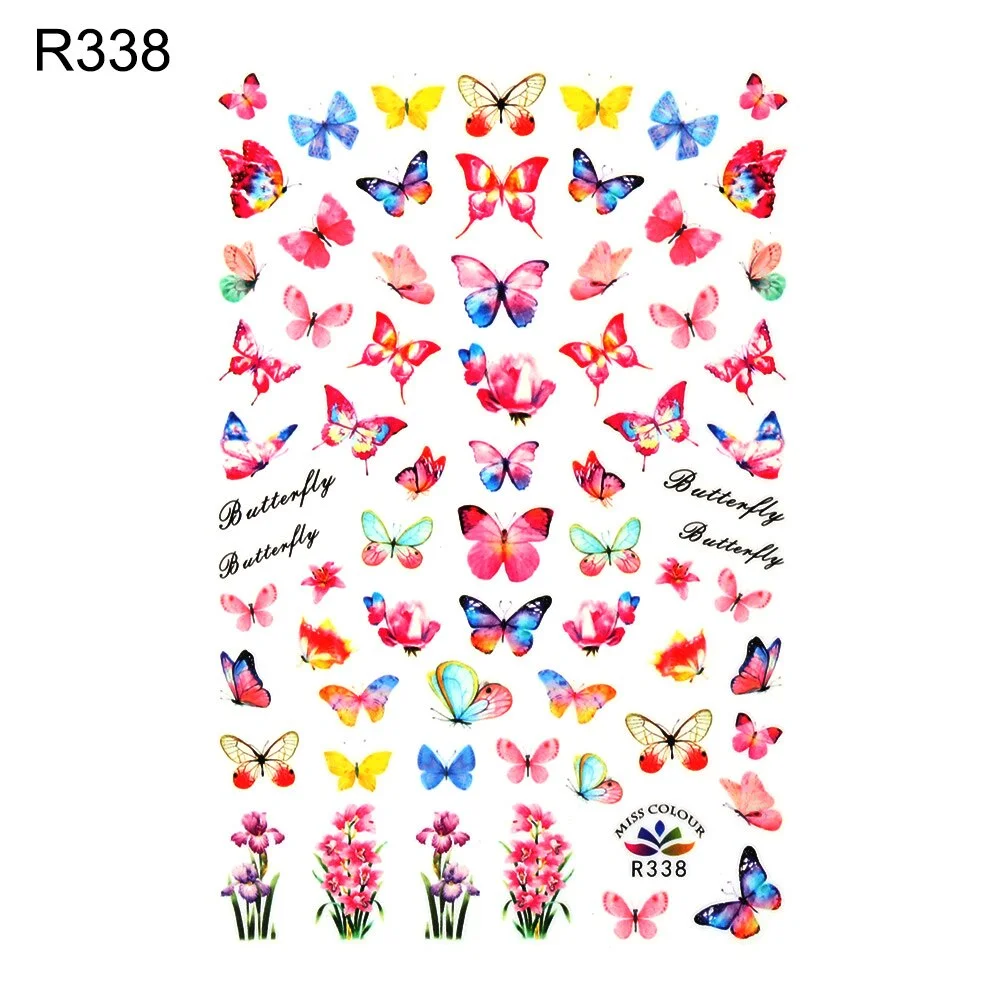 1pcs Holographic 3D Butterfly Designs Sticker Nail Decal DIY Slider for Manicure Nail Art Watermark Manicure Decoration-Nail Inspo